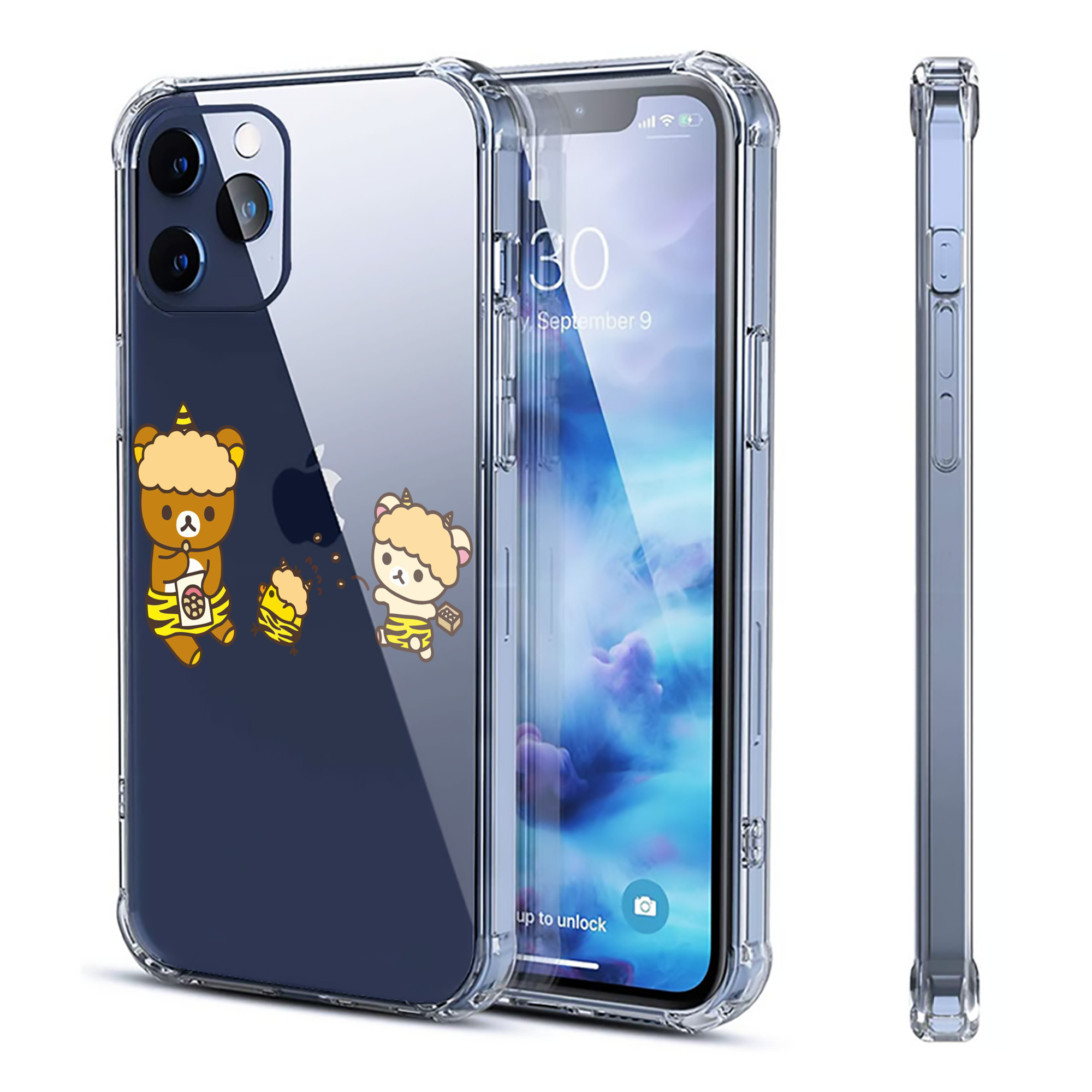 （画像用） リラックマ リラックマ キイロイトリ Rilakkuma Korilakkuma Kiiroitori 【iPhone 12シリーズ対応】透明スマホケース（クリアソフトケース）